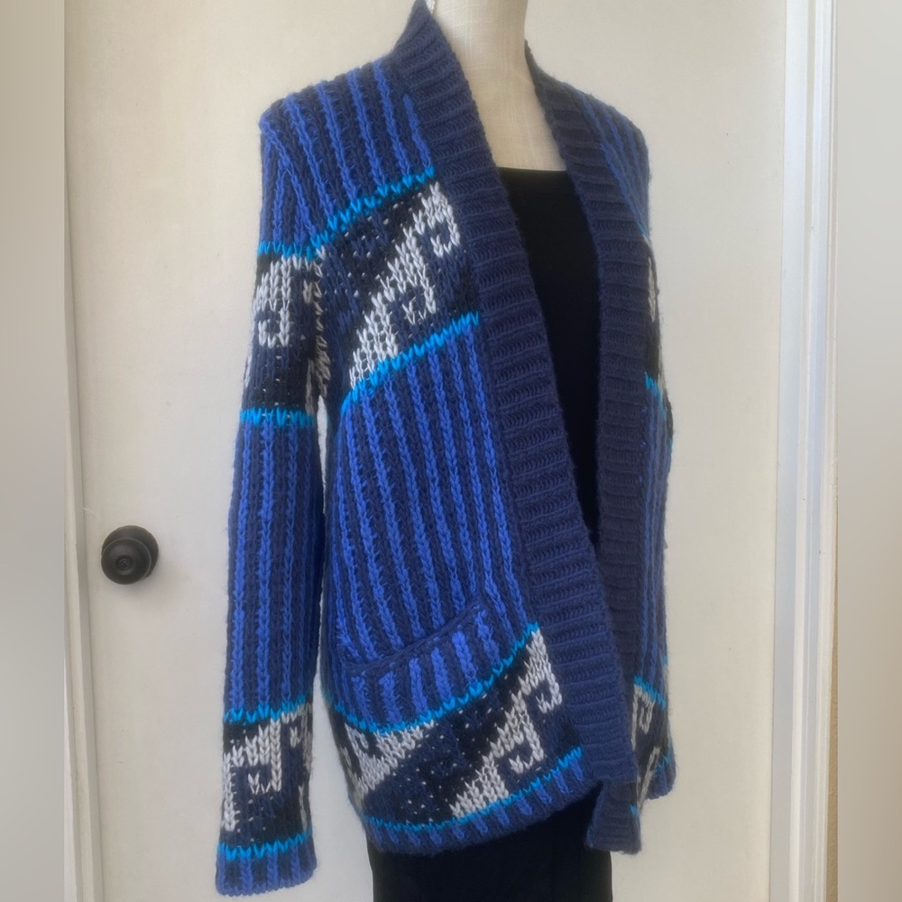 free people time and again retro wool blend heavyweight cardigan sweater